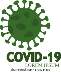Icono verde COVID-19 en estilo plano