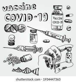 COVID19 Hand Drawn Vector Doodles