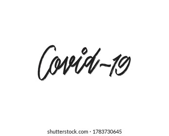 Covid19 Hand Written Lettering Isolated On Stock Vector (Royalty Free ...