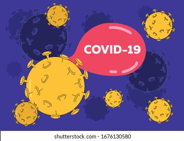 COVID19 header template.Vector illustrations of virus. Coronavirus banner template.