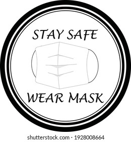 Covid-19 health care medical stay safe wear mask vector sign