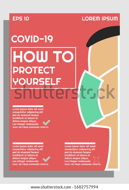 Covid19 How Protect Yourself Design Brochures Stock Vector Royalty Free 1682757994