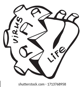 COVID-19 and the human heart. Abstraction. Fight for life