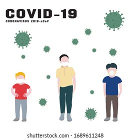 COVID-19 hygiene promotion with wearing a face mask.