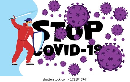 COVID-19 hygiene promotion with wearing a face mask, sanitizing with alcohol and washing your hands in flat style