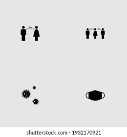 Covid-19 icon group isolated vector illustration