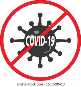 COVID-19 icon on white background. flat style. stop novel coronavirus icon for your web site design, logo, app, UI. coronavirus 2019 symbol. stop coronavirus sign.  virus wuhan from china.