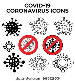Covid-19 icon set. Corona virus icons collection. Vector and illustration.
