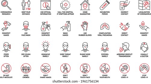 Covid-19 icon set isolated vector icon
