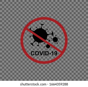 COVID-19 icon. Stop Vector illustration, flat design coronavirus 
