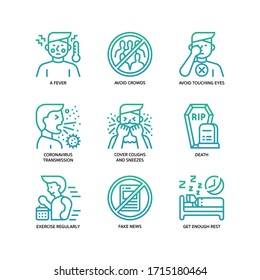Covid-19 icons set gradient style