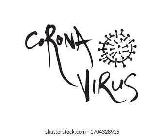COVID-19 illustration / Handwritten calligraphy - Vector