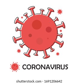 Covid-19 illustration on white background. Coronavirus pandemic