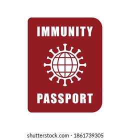 Covid-19 immunity passport. Coronavirus immune passport icon. 