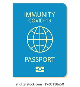 Covid-19 immunity passport vector icon on white background