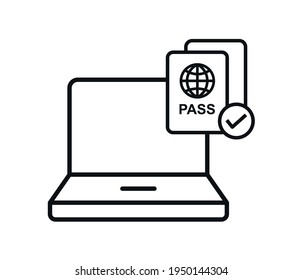 Covid-19 influenza virus vaccination passport Icon.
