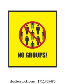 Covid-19 info sign. Coronavirus vector icon. Social distancing, avoid crowds and stop corona virus campaign. Stay and work at home logo. biohazard symbol. Pandemic information poster.