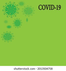 covid-19 inscription on a green background.  The official name given by the World Health Organization to the Yohai virus.  A virus that appeared in 2019 and is still ongoing