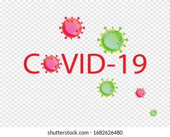 COVID-19 inscription with transparent background can be edited. The World Health Organization introduces a new official name for Coronavirus called COVID-19