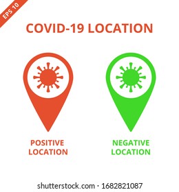 covid-19 location icon. pin pandemic locations Coronavirus outbreak covid-19. stop Coronavirus