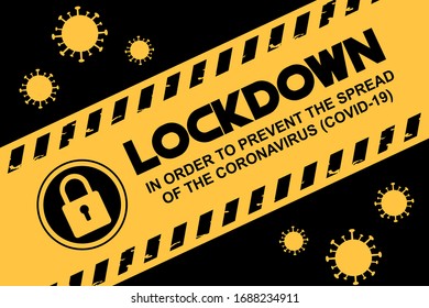 COVID-19 LOCKDOWN, Coronavirus Lockdown for quarantine Illustration Vector