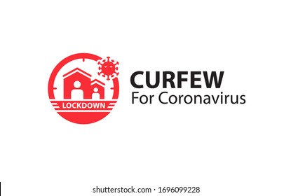 COVID-19 Lockdown icon logo vector. Curfew for coronavirus. Lockdown the city to prevent the spread of the coronavirus.