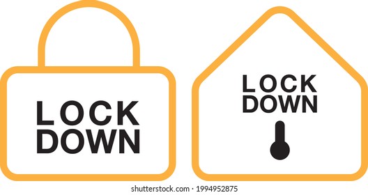 Covid-19 lockdown icon signage vector