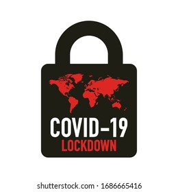 Bloqueo Covid-19 para concepto de cuarentena. Protéjase y evite la propagación del virus a otros. Novel Coronavirus (2019-nCoV).Ilustración vectorial.