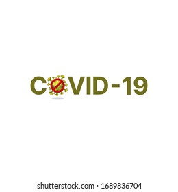 Covid-19 logo concept isolated on white background. corona virus typography design for commercial, information, announcement and infographic.
