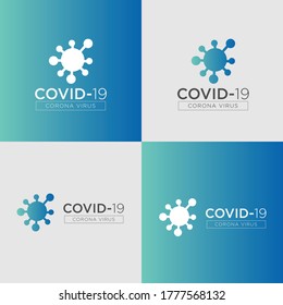 Covid-19 Logo corona virus Gradient logo.