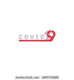 Ilustración vectorial del logotipo Covid-19, concepto Covid-19 del logotipo del virus de la corona.