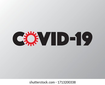 Logo de Covid-19. Dibujo de virus vectores.