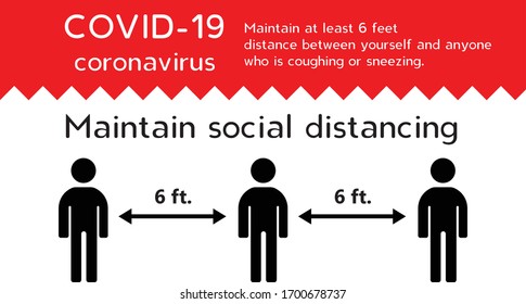 Covid-19 Maintain Social distancing signs vector artwork 