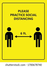 Covid-19 Maintain Social distancing signs vector artwork 