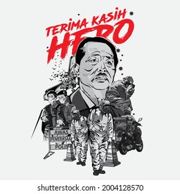 Covid-19 Malaysia heroes, letter with terima kasih mean thank you in malay language