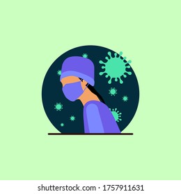 COVID-19. Mask illustration design to avoid coronavirus isolated. Suitable for landing pages, icons, stickers and posters. Suitable for landing pages, icons, stickers and posters.