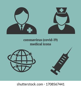 Covid-19 medical icon concept.  The Coronavirus is affecting many countries and territories around the world