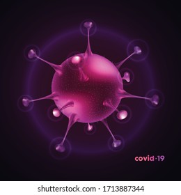 Covid-19 Microscopic Virus Image on black ground