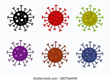 Covid-19 multi color virus icon. Vector illustration, flat design