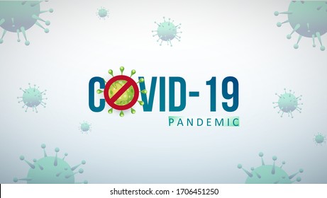 Covid19 novel coronavirus pandemic outbreak background in white shade