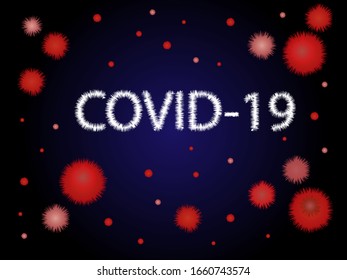 COVID-19 on black background.Contagion and propagation of a disease,vector illustration.