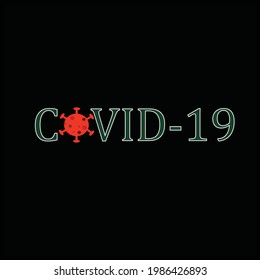 Covid-19 sobre fondo oscuro. Concepto de ilustración vectorial coronavirus COVID-19.