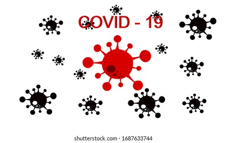 COVID-19 sobre fondo blanco. covid -19 icono en un cartel. Pandemia. Vector aislado en fondo blanco.