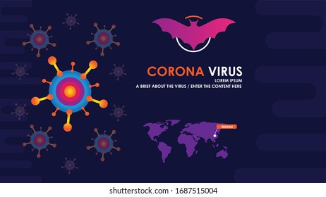 COVID-19 pandemic abstract background Illustration. Coronavirus logo, symbol. Timeline Map. Infographics template. vector art infographic background.