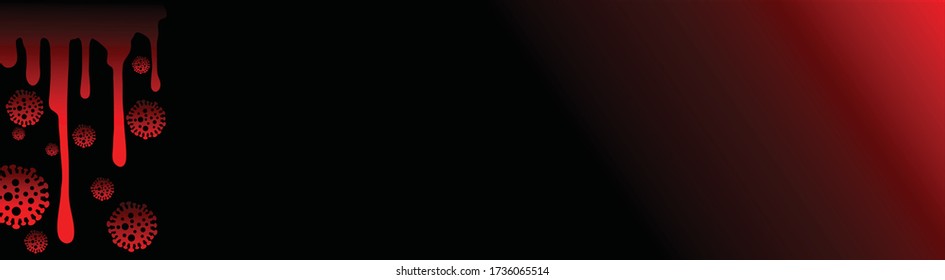 COVID-19 pandemic abstract background Illustration. Coronavirus logo, symbol. Timeline Map. Infographics template. Dark theme. Banner vector illustration. Eps 10