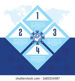 covid19 pandemic infographic and particle vector illustration design