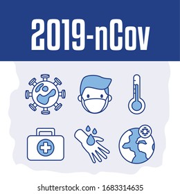 covid19 pandemic infographic set icons vector illustration design