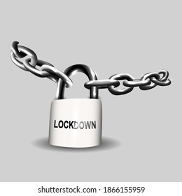 Covid-19 Pandemic. National Lockdown Concept. 3D Vector Illustration