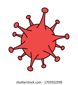 covid19 pandemic particle isolated icon vector illustration design