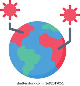 COVID-19 Pandemie-Vektorillustration Illustration, flaches Design-Symbol
